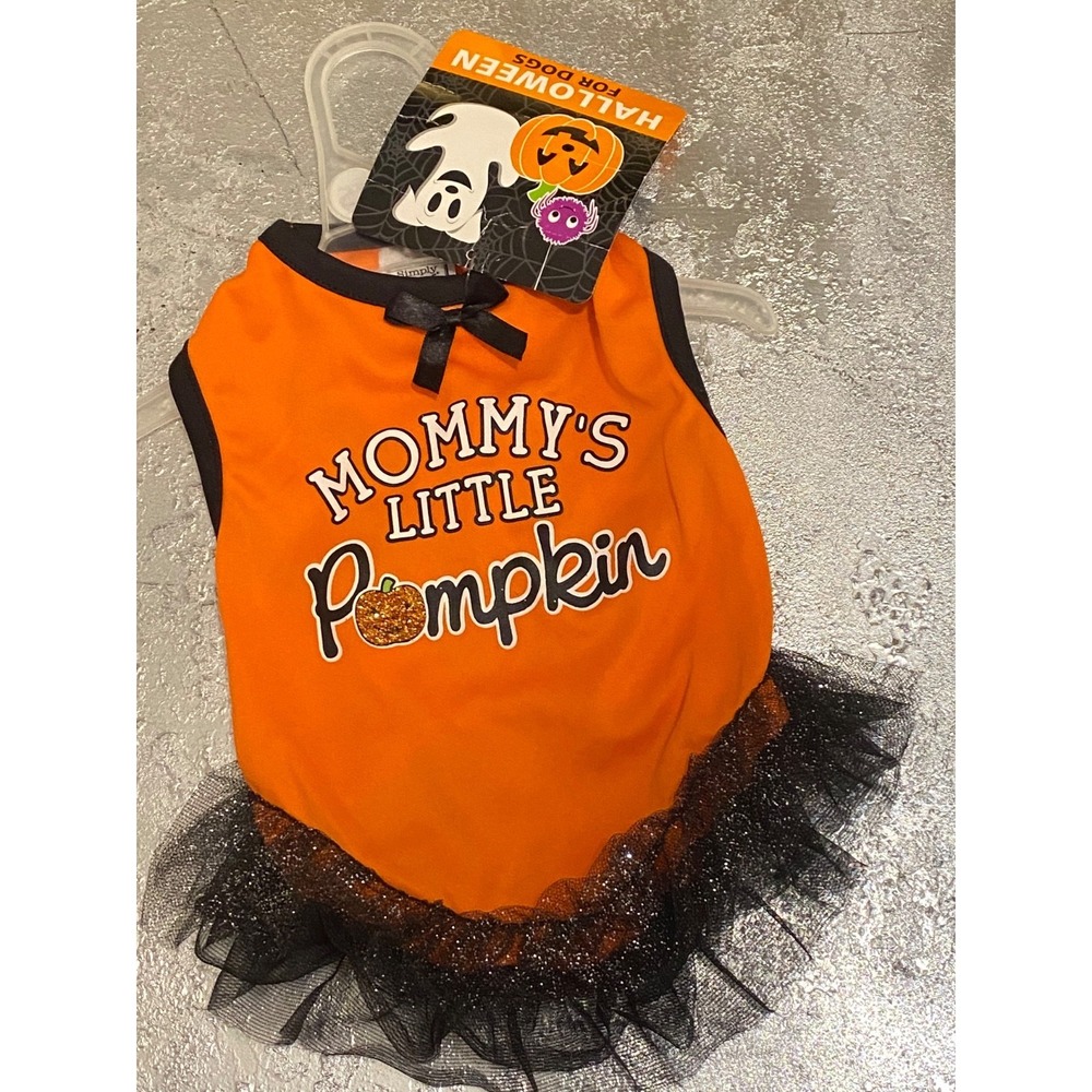 Simply Wag Pet‎ Costume Small Orange Halloween Pumpkin Tutu Dress NWT